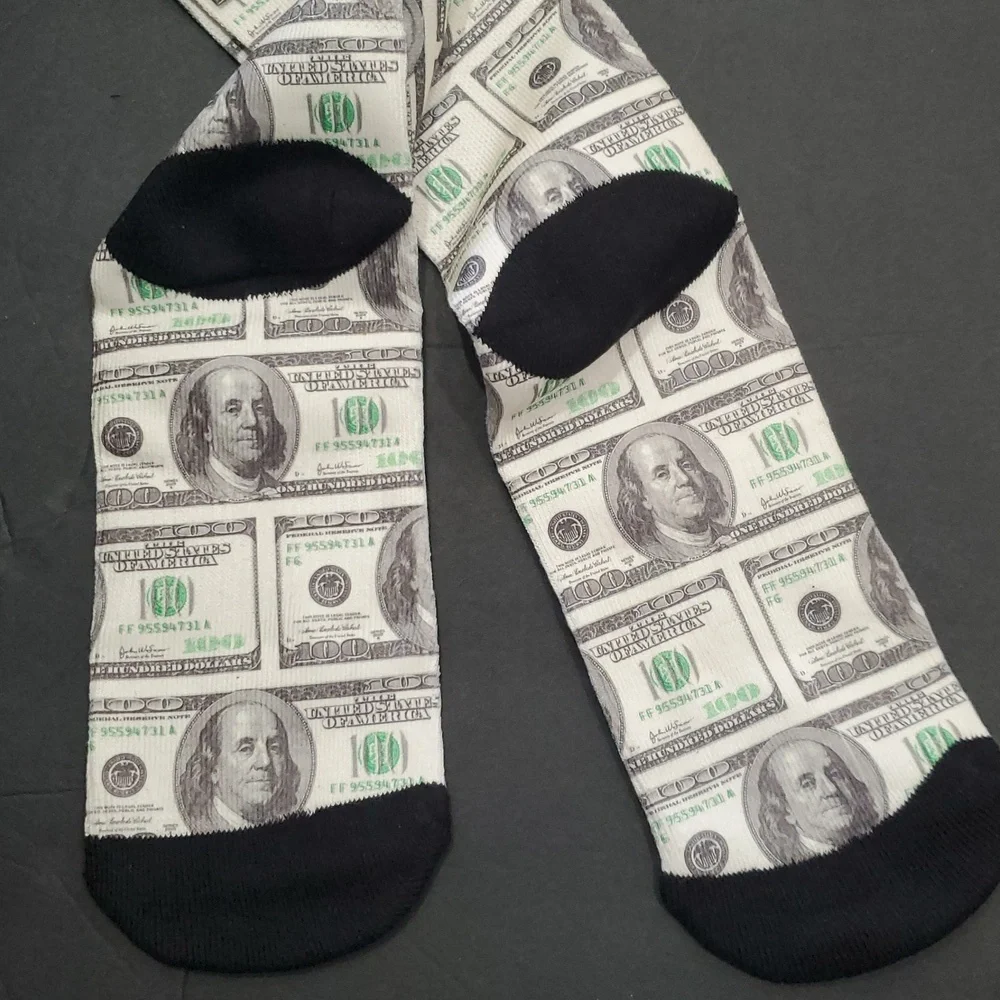 Odd Sox all about the Benjamin's‎ $100 bills gag gift crewsocks fits size 6-13